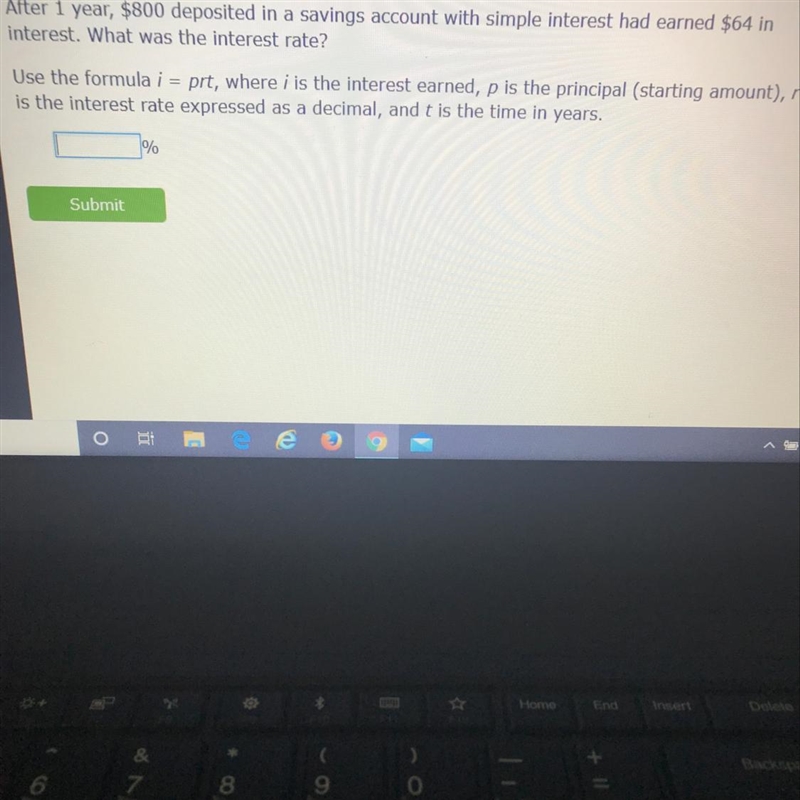 After 1 year, $800 deposited in a savings account with simple interest had earned-example-1