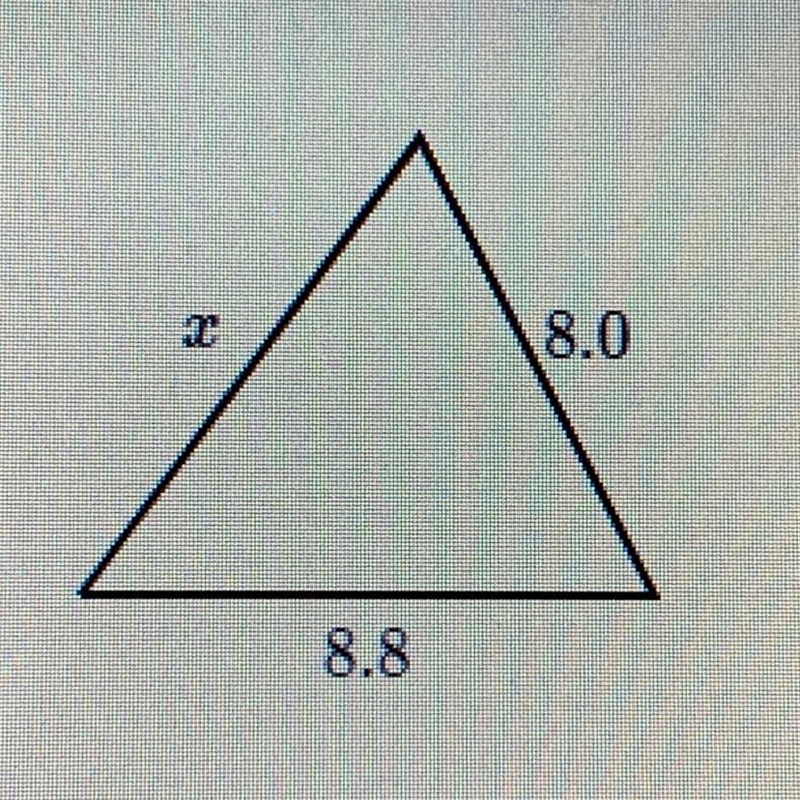 What is the range of possible size for side x?-example-1