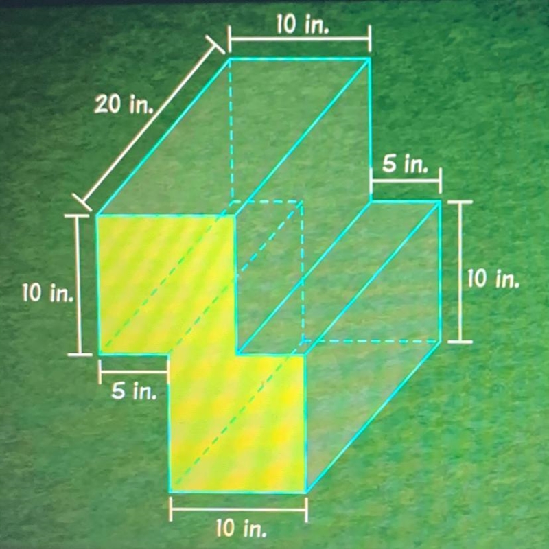 What is the area of this face? A.150in2 B.100in2 C.400in2 D.200in2-example-1