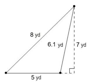 What is the area of the figure? 20.0 yd 17.5 yd2 19.1 yd 35.0 yd2-example-1