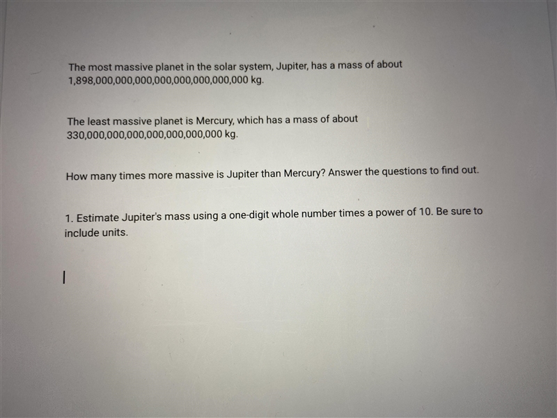 How many Times more massive is stupider than mercury? Answer the questions to find-example-1