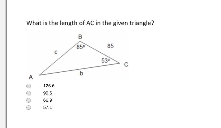 What is the length of AC in the given triangle?-example-1