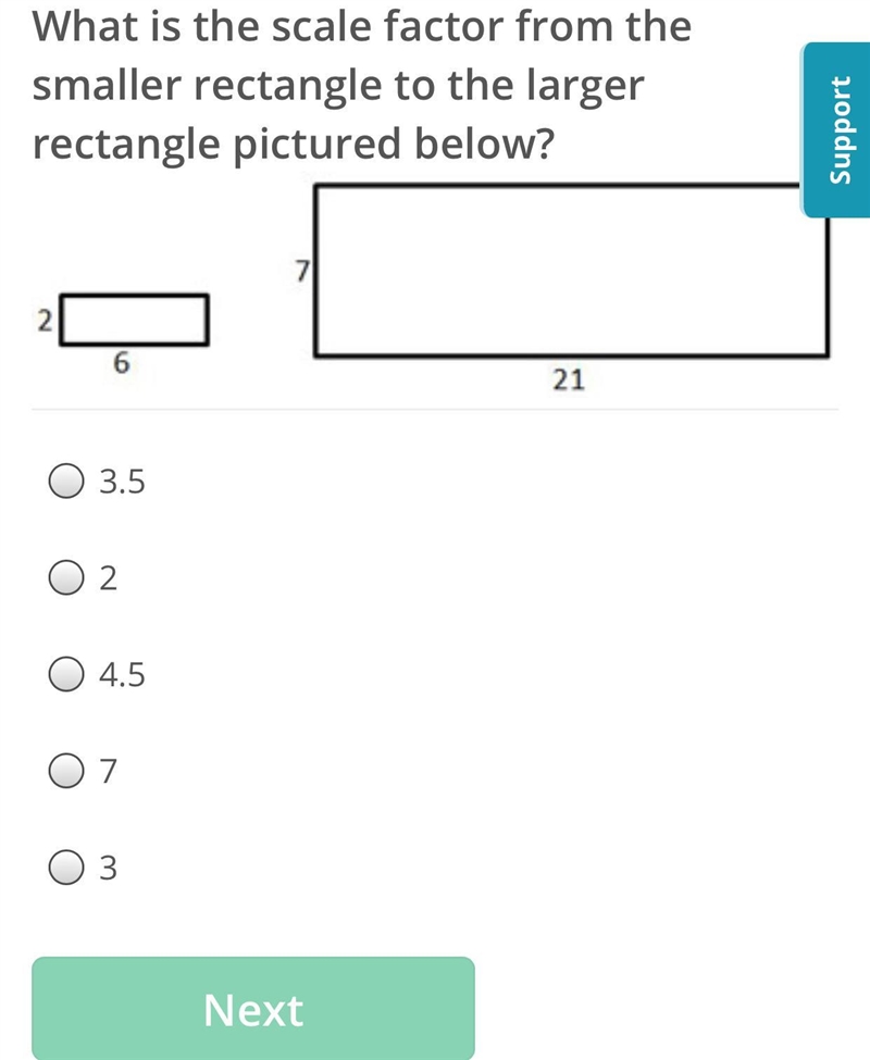 What is the scale factor from the smaller rectangle to the larger rectangle pictured-example-1