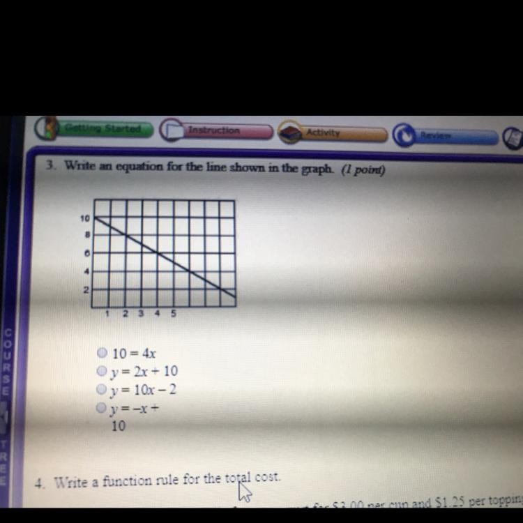 Write an equation for the line shown in the graph-example-1