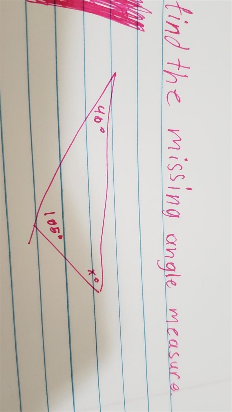 Find the missing angle measure​-example-1