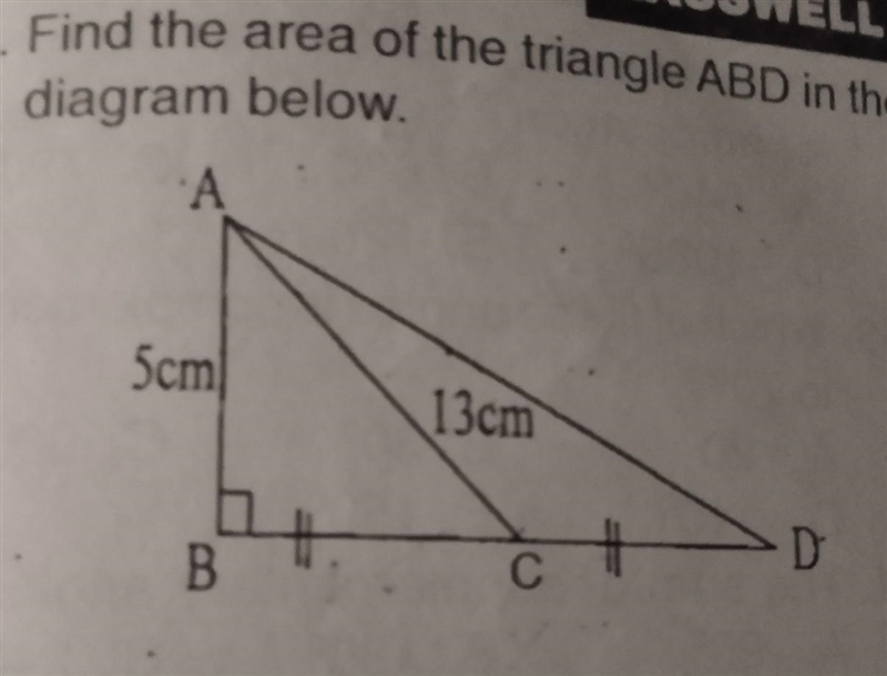 28. Find the area of the triangle ABD in the diagram below.​-example-1