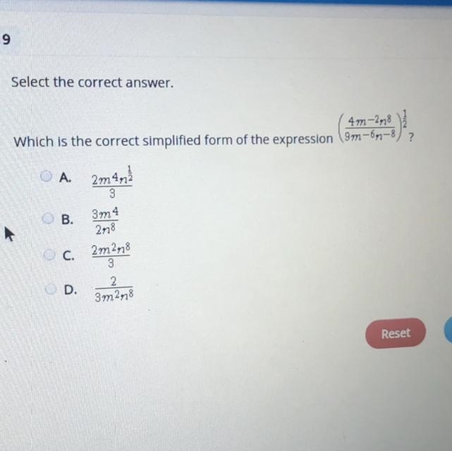 Which is the correct simplified form of the expression? (HELP)-example-1