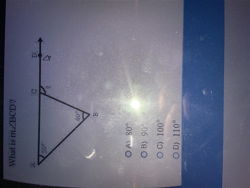 Hello I was wondering what is the measurements of of angle BCD or what is the m-example-1