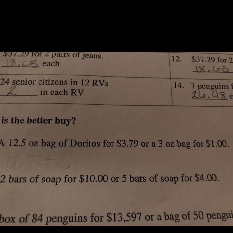 A 12.5 oz bag of Doritos for $3.75 or a 3 oz bag for $1.00-example-1