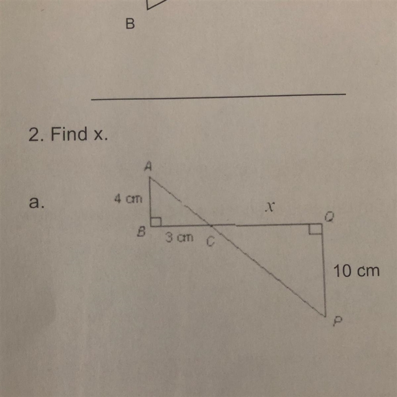 Can i use similar triangles to find x in this problem?-example-1