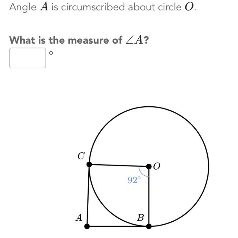 What is the measure of angle A ?-example-1