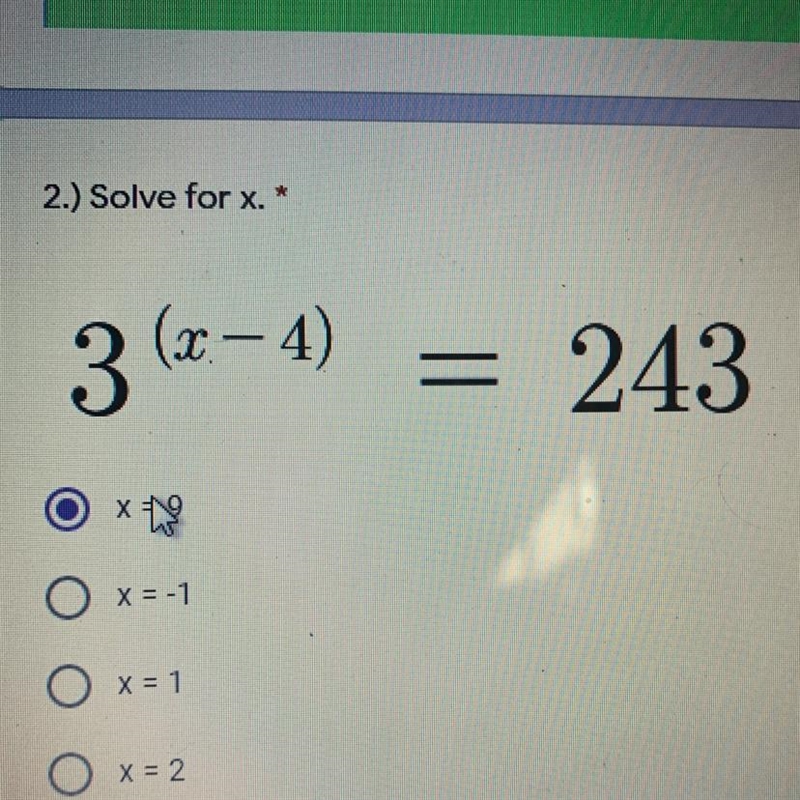 I’m pretty sure it’s x=9, but I want to be sure.-example-1