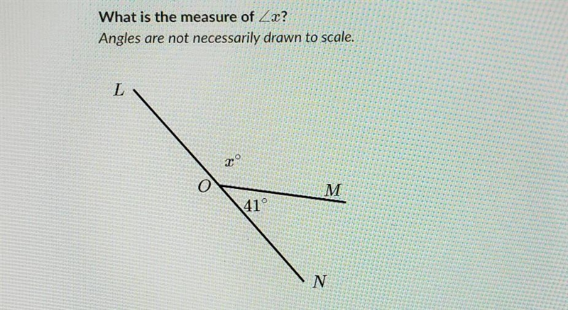 What is the measure of x? Angles are not necessarily drawn to scale.​-example-1