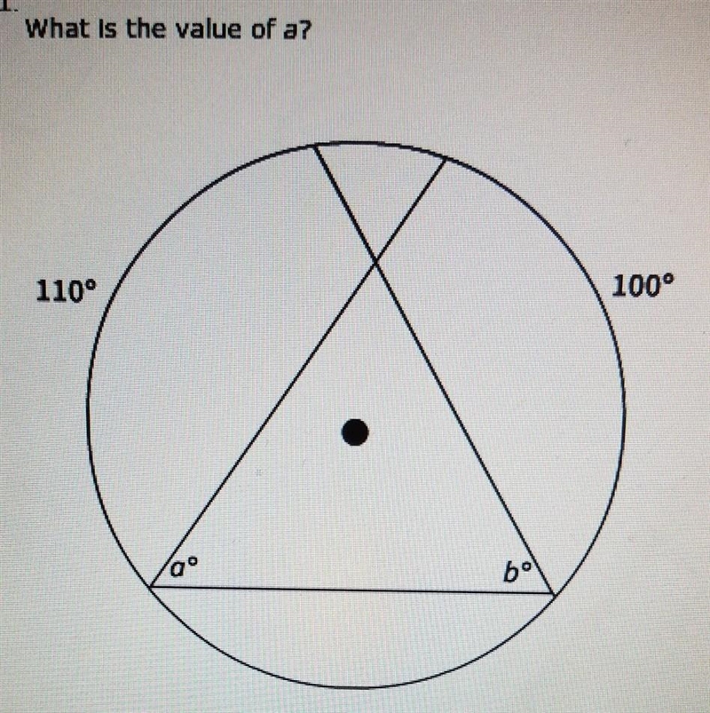 What is the value of a? a. 55 b. 110 c. 50 d. 100​-example-1