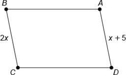 ABCD is a parallelogram. Determine the length of AD. ANSWERS: A) 2.5 units B) 10 units-example-1