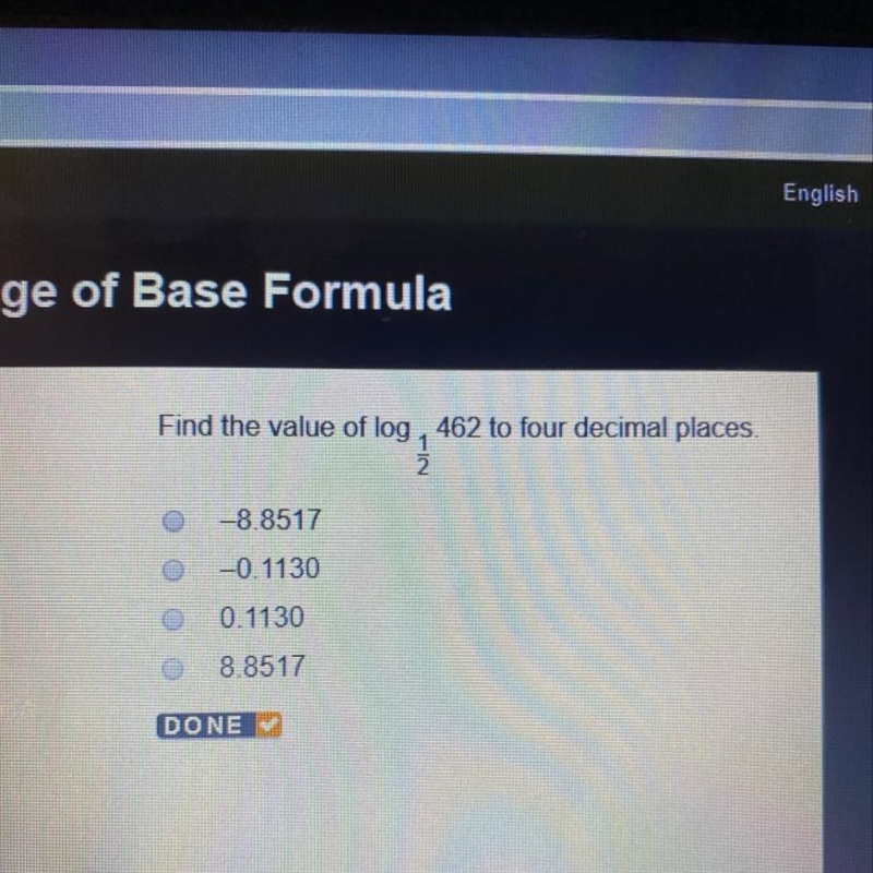 Find the value of log , 462 to four decimal places.-example-1