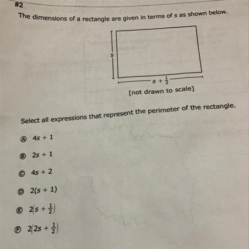 The dimensions of a rectangle are given in ectangle are given in terms of s as shown-example-1