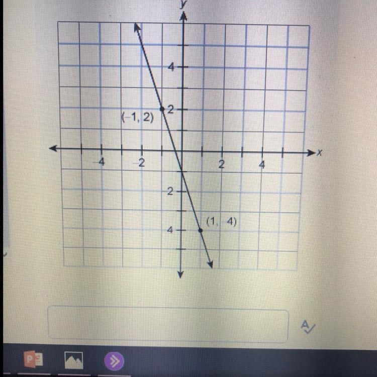 Picture shown! Please help!!! Write the equation of the given line in slope-intercept-example-1