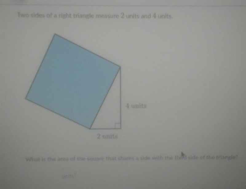 What is the area of the square that shares a side with the third side of the triangle-example-1