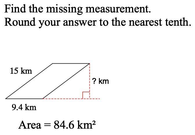 Find The Missing Measurement A) 11.5 B) 9.5 C) 9 D) 9.7-example-1