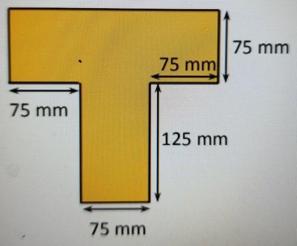 The figure below has to be covered with multi-colored cloth. What is the area of the-example-1