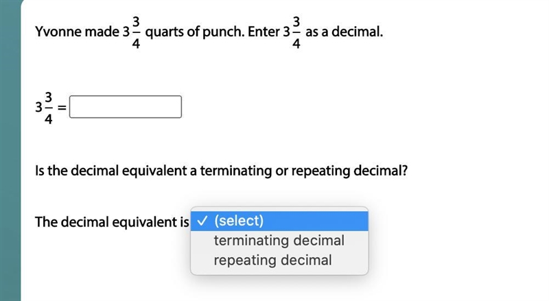 HELP PLEASE ASAP The decimal equivalent is a _____-example-1