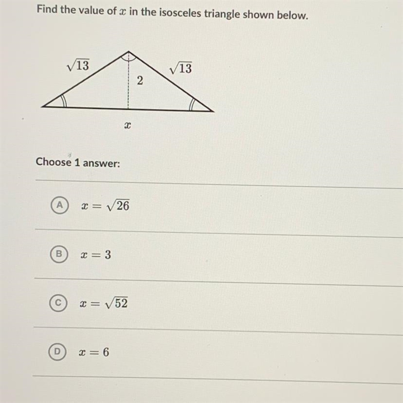 Find the value of X in the‘ Isosceles triangle shown below-example-1