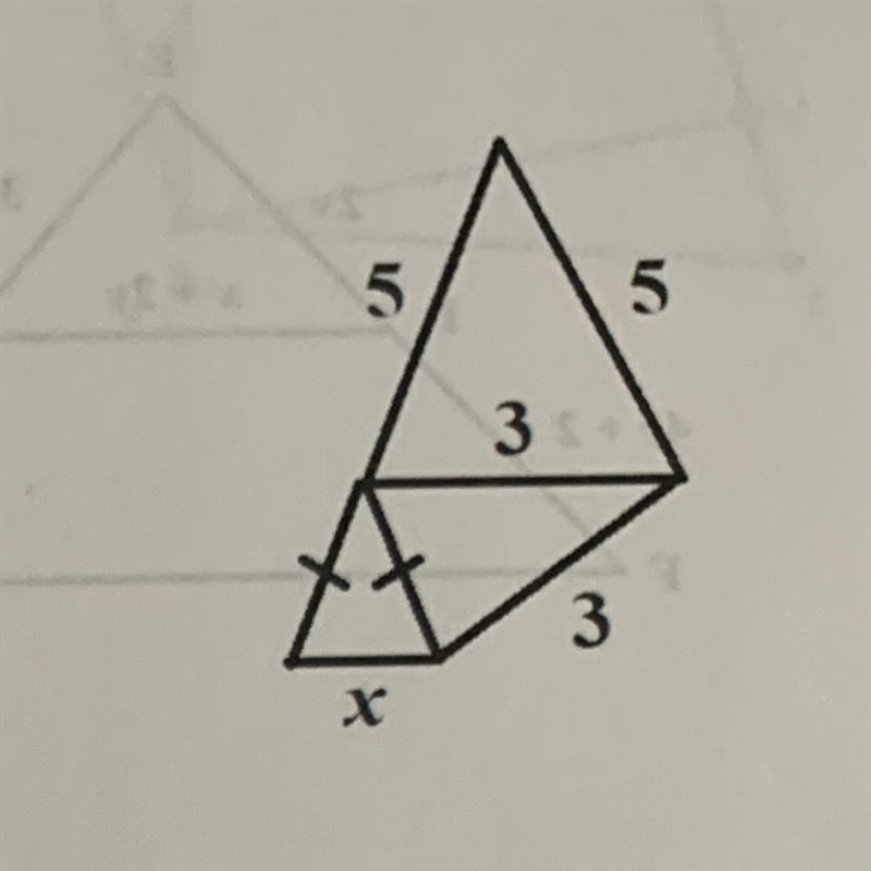 The 3 triangles are similar to each other. Find the value of x.-example-1