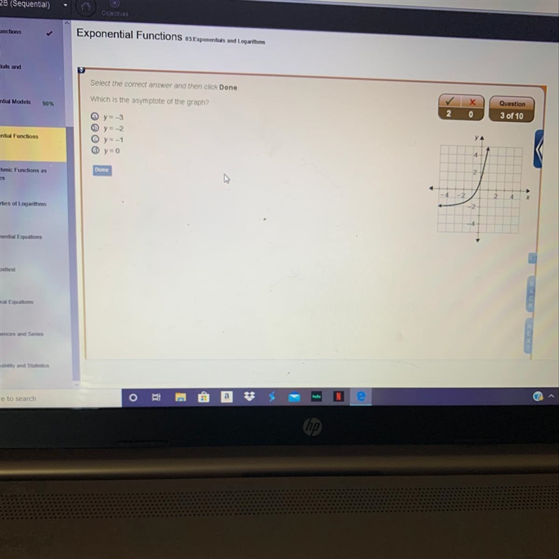 Which is the asymptote of the graph ?-example-1