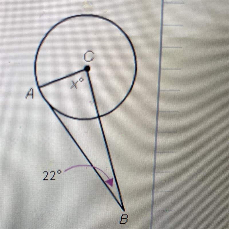 BA is a tangent to Oc at point A Find the value of x a.22 b.44 C.68 D.72-example-1