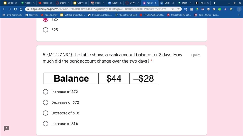 The table shows a bank account balance for 2 days. How much did the bank account change-example-1