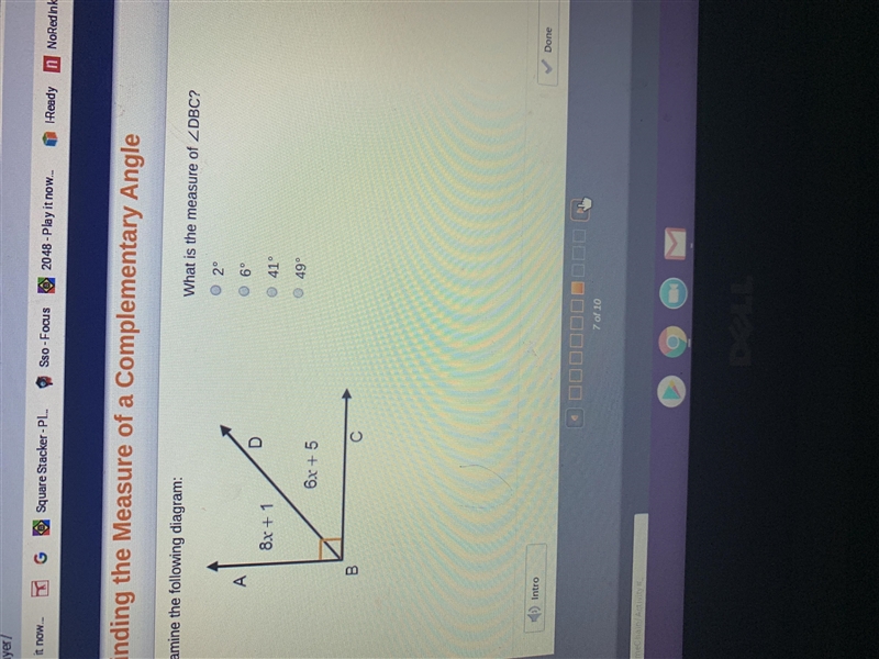 What is the measure of angle DBC ? 2 41 ° 49-example-1