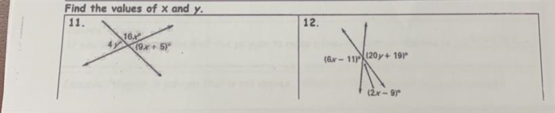 PLEASE SOME ONE HELP find the values of x and y step by step if possible-example-1