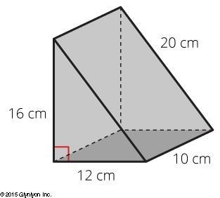 What is the surface area of this triangular prism? 640 square centimeters 672 square-example-1