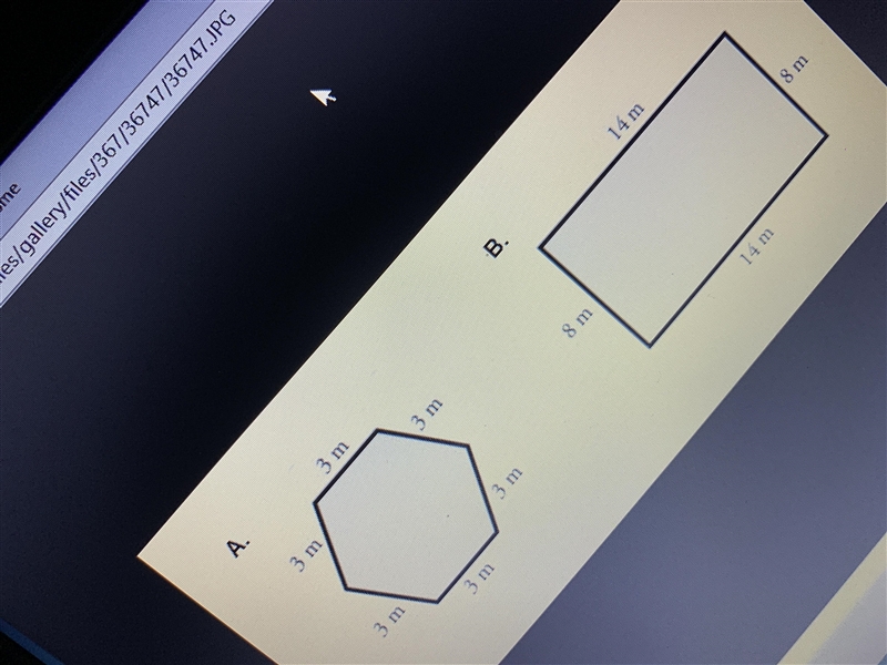 Plzzzz help What is the perimeter of shape A Which statement correctly compares the-example-1