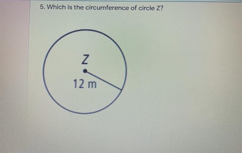 Can someone help me please A- 6 pie B- 12 pie C- 24pie D- 144pie-example-1