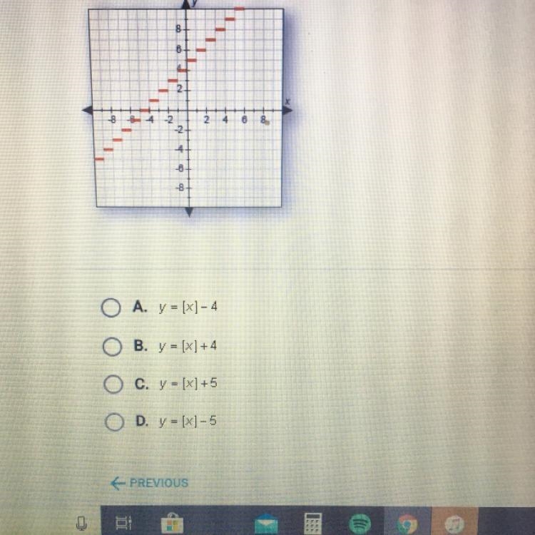 Which of the following functions is graphed below? ASAP !!-example-1