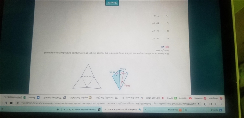 Use the net as an aid to compute the surface area (rounded to the nearest integer-example-1