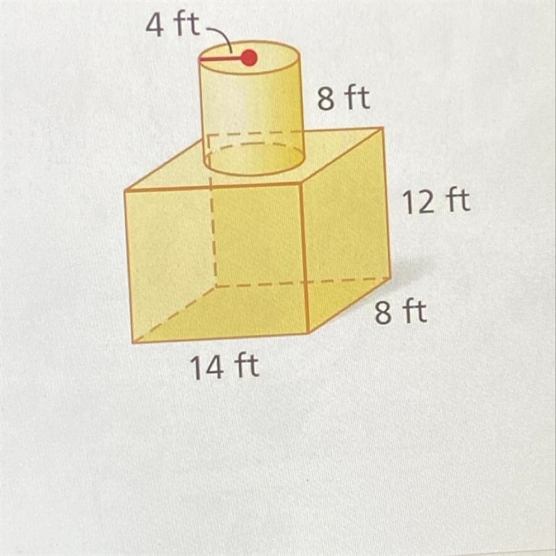 Find the volume of the composite figure below-example-1