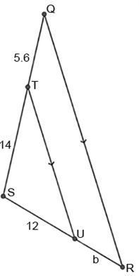 Determine the value of b. answers: A) 30 B) 5.2 C) 4.8 D) 6.53-example-1