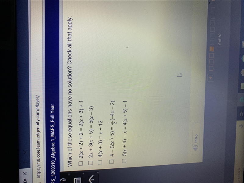 Which of these equation have no solution ? Check all that apply-example-1