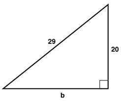 1. Find the length of the unknown leg. The measure of b is 2. Find the length of a-example-1