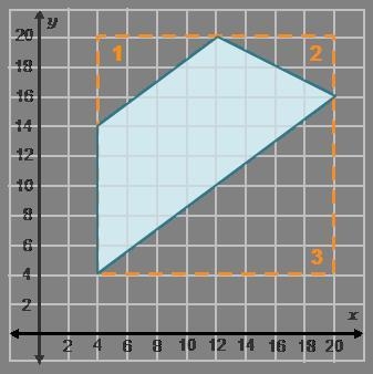 Complete the steps to find the area of the trapezoid. Area of rectangle = _ square-example-1