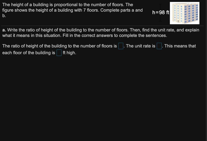 The height of a building is proportional to the number of floors. The figure shows-example-1