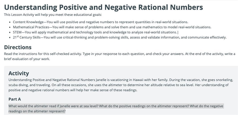 What would the altimeter read if Janelle were at sea level? What do the positive readings-example-1