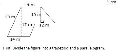 A. 298 m2 B. 304 m2 C. 258 m2 please explain too-example-1