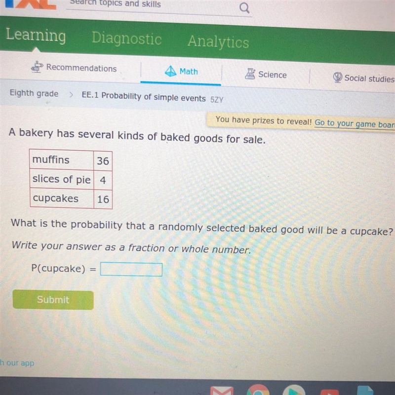 What is the probability that a randomly selected baked food will be a cupcake?-example-1