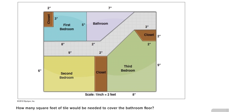 The following scale drawing was made for a home that is for sale. Use this information-example-1