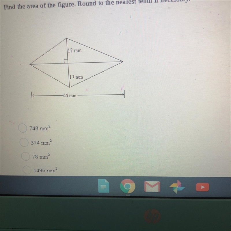 Find the area of the figure. Round to the nearest tenth if necessary.-example-1