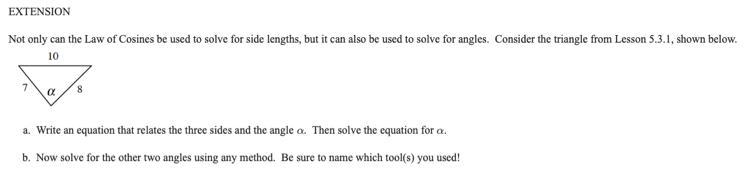 How do I use the cosine rule for these problems?-example-1